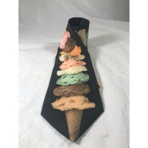 Ralph Marlin Stacked Multi Flavored Ice Cream Cone Tie
